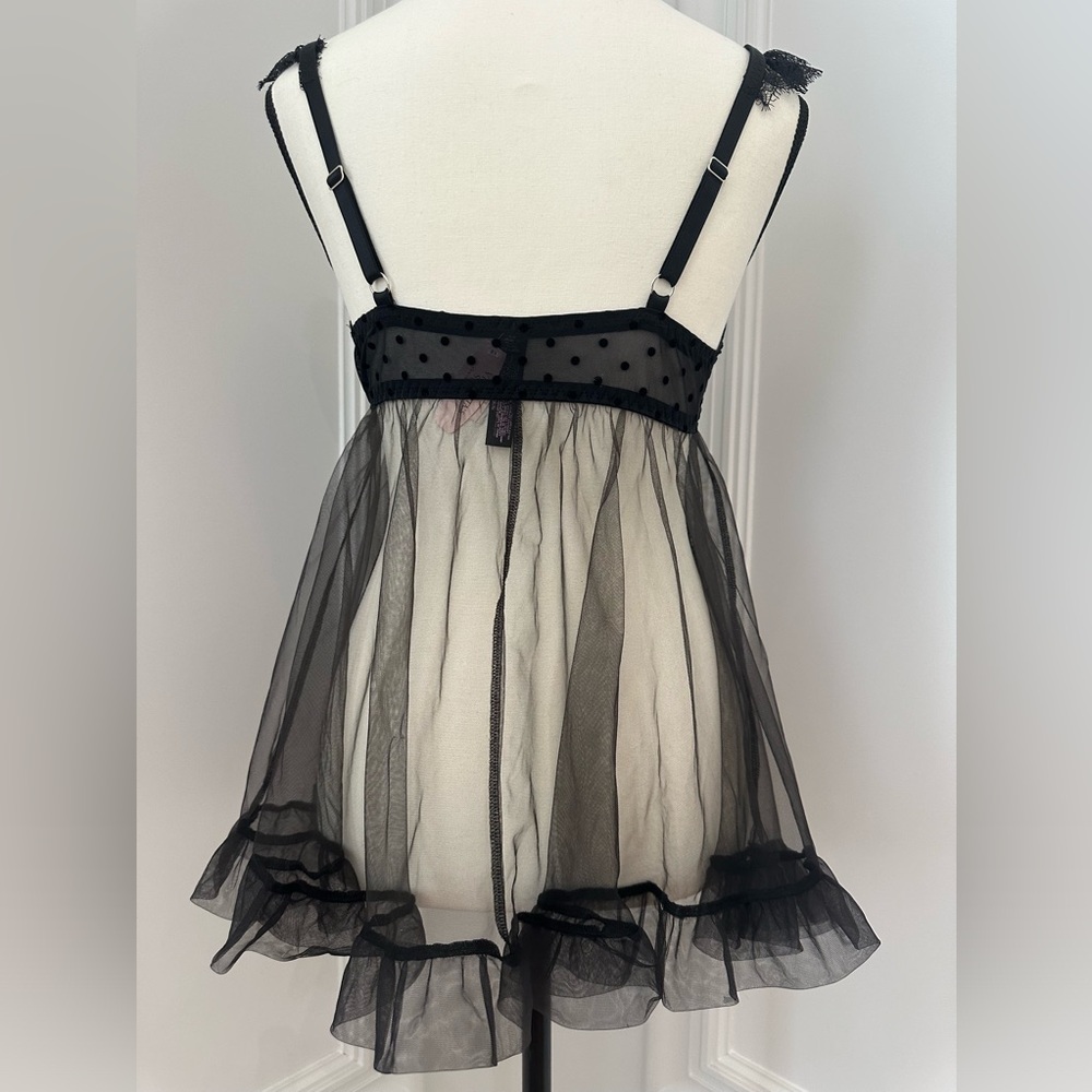Victoria’s Secret Sexy Sheer Babydoll Lingerie Intimate Sleepwear Slip Dress 36D - Picture 2 of 7